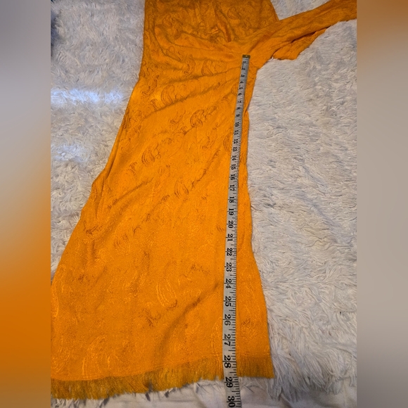 NWT Zara Orange Paisley Jumpsuit with Metal Clasps Size S - Picture 8 of 16